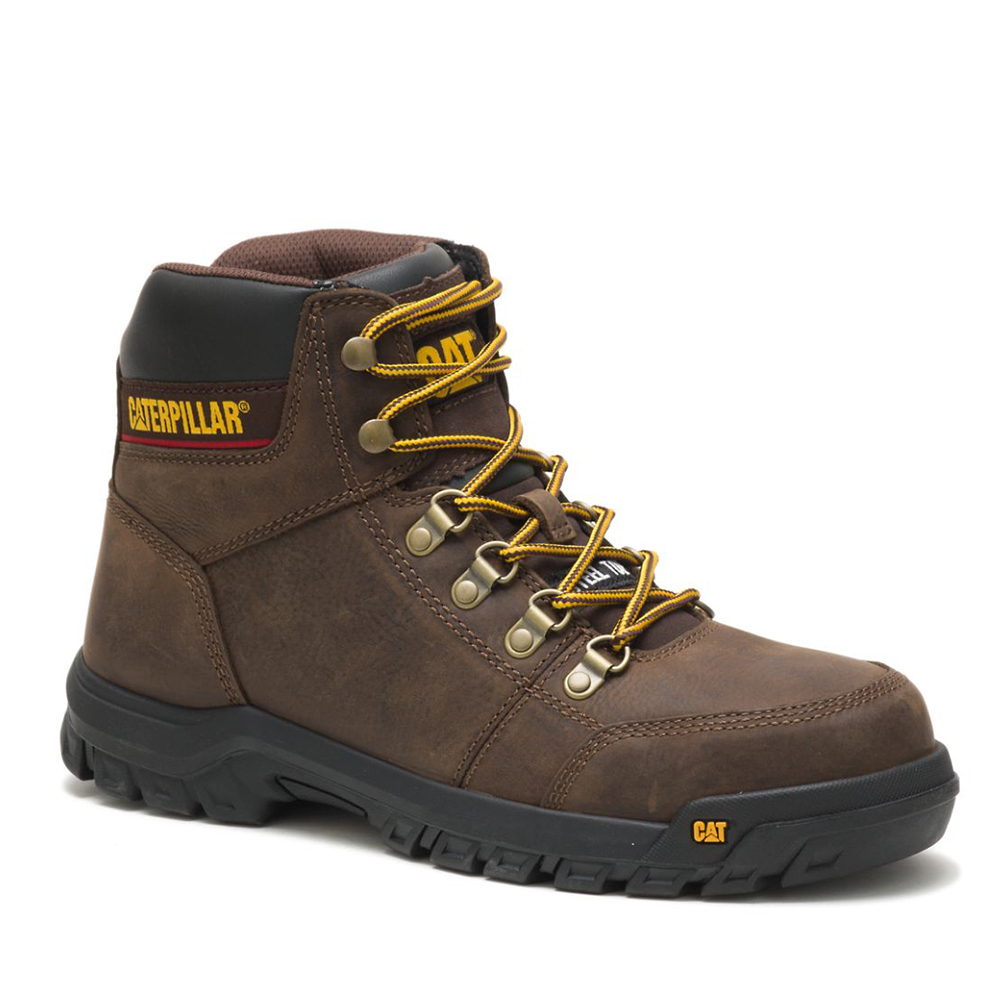 CAT Men's Work Boots with Outline Steel Toe from Columbia Safety